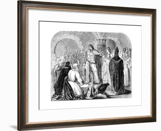 Edward I Presenting His Infant Son to the Welsh, 1284-null-Framed Giclee Print