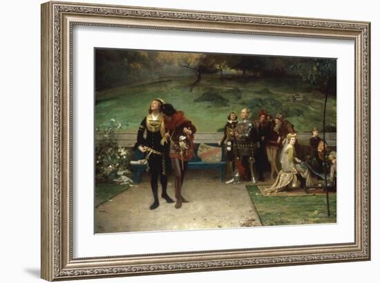 Edward II and his Favourite, Piers Gaveston, 1872-Marcus Stone-Framed Giclee Print