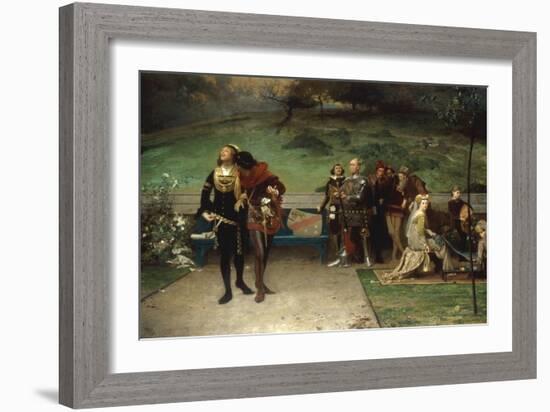 Edward II and his Favourite, Piers Gaveston, 1872-Marcus Stone-Framed Giclee Print