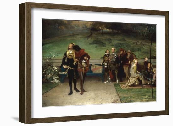 Edward II and his Favourite, Piers Gaveston, 1872-Marcus Stone-Framed Giclee Print