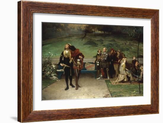 Edward II and his Favourite, Piers Gaveston, 1872-Marcus Stone-Framed Giclee Print