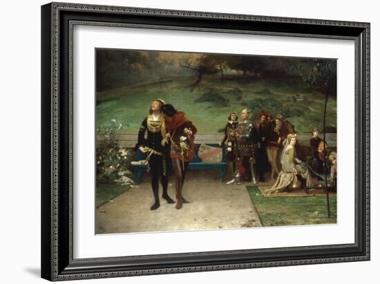 Edward II and his Favourite, Piers Gaveston, 1872-Marcus Stone-Framed Giclee Print