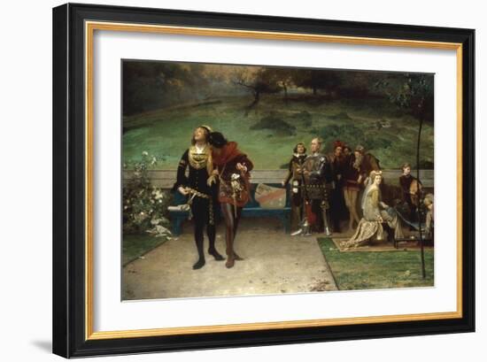 Edward II and his Favourite, Piers Gaveston, 1872-Marcus Stone-Framed Giclee Print