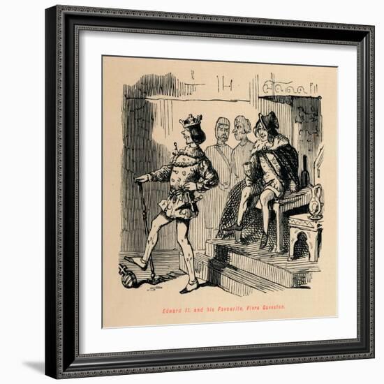 'Edward II. and his Favourite, Piers Gaveston', c1860, (c1860)-John Leech-Framed Giclee Print