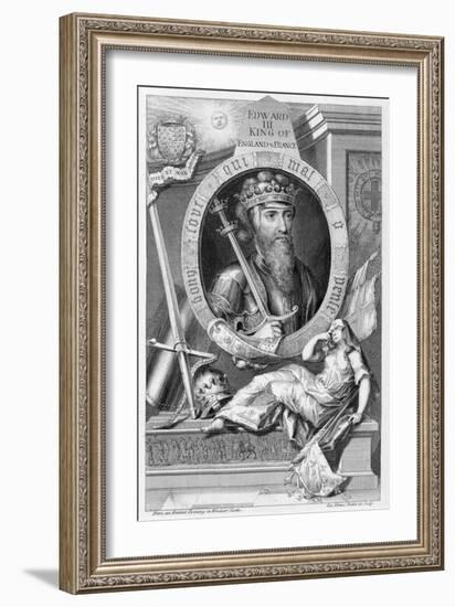 Edward III, 14th century King of England, (18th century)-George Vertue-Framed Giclee Print