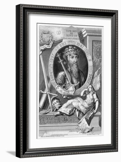 Edward III, 14th century King of England, (18th century)-George Vertue-Framed Giclee Print