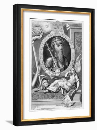 Edward III, 14th century King of England, (18th century)-George Vertue-Framed Giclee Print