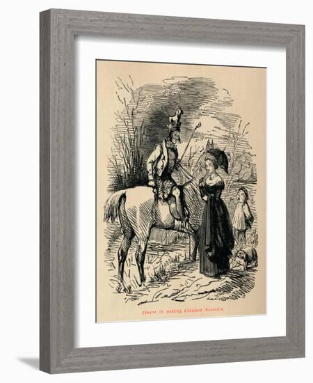 'Edward IV, meeting Elizabeth Woodville',-John Leech-Framed Giclee Print