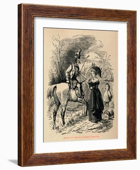 'Edward IV, meeting Elizabeth Woodville',-John Leech-Framed Giclee Print