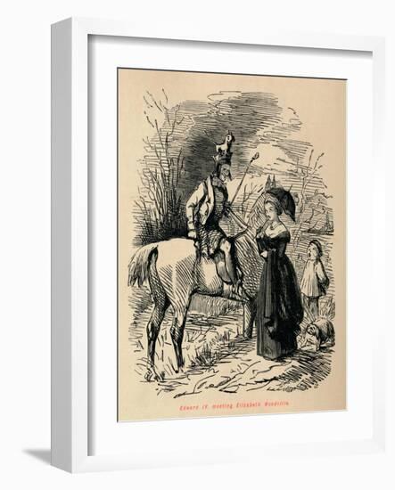 'Edward IV, meeting Elizabeth Woodville',-John Leech-Framed Giclee Print