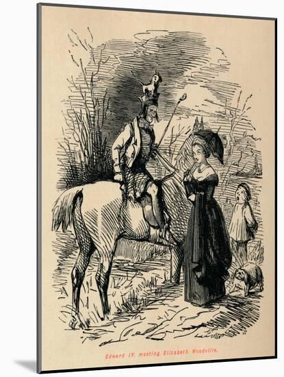 'Edward IV, meeting Elizabeth Woodville',-John Leech-Mounted Giclee Print