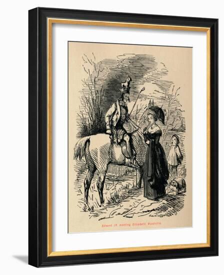 'Edward IV, meeting Elizabeth Woodville',-John Leech-Framed Giclee Print