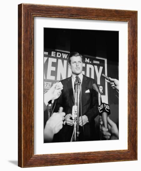 Edward Kennedy During Campaign for Election in Senate Primary-Carl Mydans-Framed Photographic Print