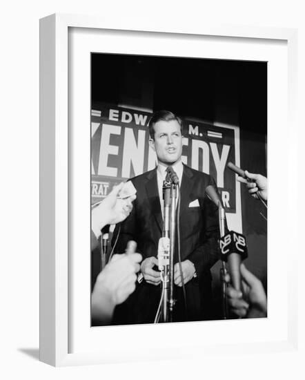 Edward Kennedy During Campaign for Election in Senate Primary-Carl Mydans-Framed Photographic Print