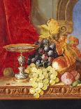 Fruit on a Draped Ledge with a Red Admiral-Edward Ladell-Giclee Print