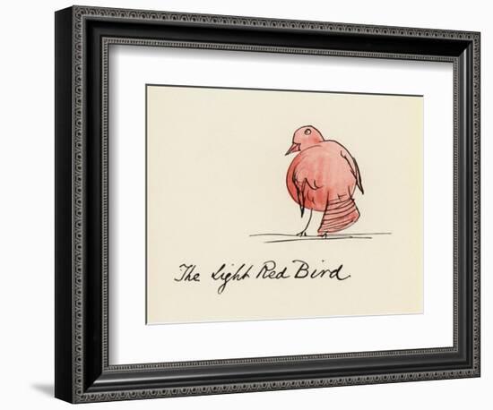 Edward Lear, the Bird Book: the Light Red Bird (Colour Litho)-Edward (after) Lear-Framed Giclee Print