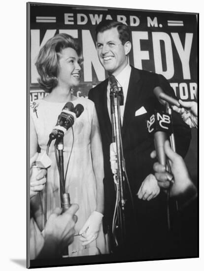 Edward M. Kennedy and Wife During Campaign for Election in Senate Primary-Carl Mydans-Mounted Photographic Print