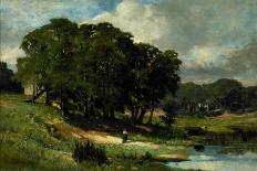 Woman Standing near a Pond, 1880 (Oil on Canvas)-Edward Mitchell Bannister-Giclee Print