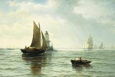 Segelschiffe Bei Sonnenuntergang-Edward Moran-Giclee Print