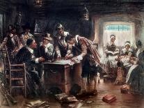 The Signing of the Mayflower Compact, c.1900-Edward Percy Moran-Giclee Print