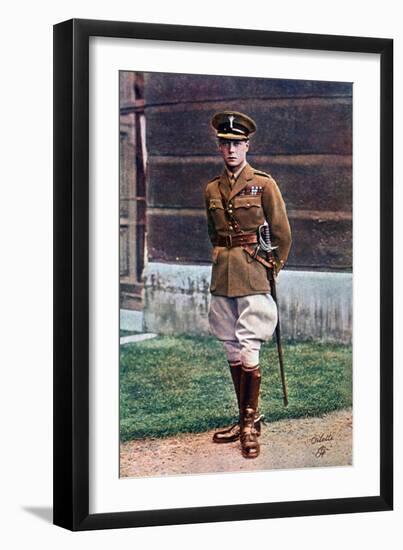 Edward, Prince of Wales, in Army Uniform, Early 20th Century-Tuck and Sons-Framed Giclee Print