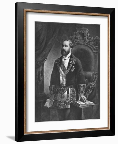 Edward Prince of Wales, Later Edward VII, as Grand Master of Freemasonry, 1884-null-Framed Giclee Print