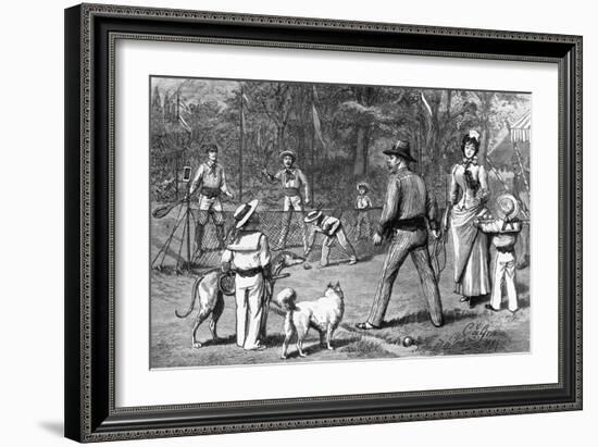 Edward Prince of Wales Playing Tennis in 1883-null-Framed Giclee Print