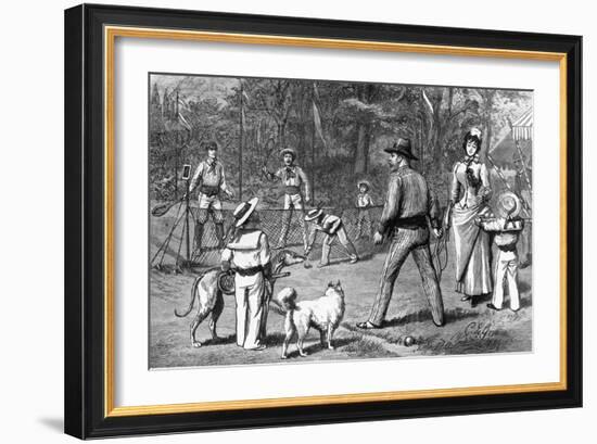 Edward Prince of Wales Playing Tennis in 1883-null-Framed Giclee Print