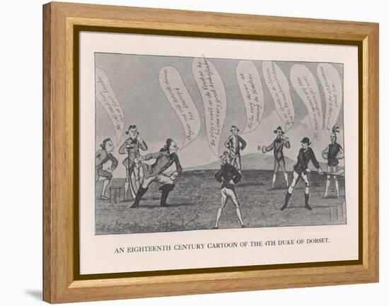 Edward Sackville, 4th Duke of Dorset, Playing Cricket, 18th Century-null-Framed Premier Image Canvas