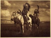 'Two Moons' (B/W Photo)-Edward Sheriff Curtis-Giclee Print