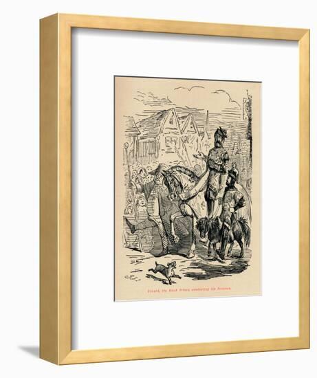 'Edward the Black Prince, conducting his Prisoner', c1860, (c1860)-John Leech-Framed Giclee Print