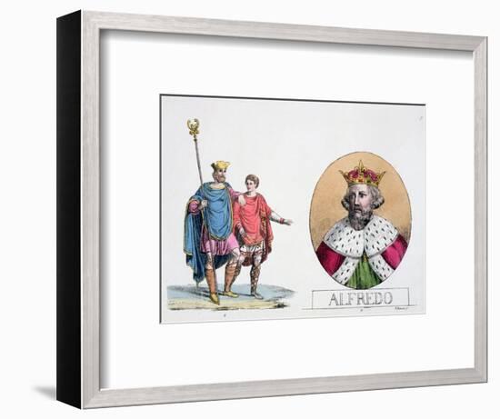 Edward the Confessor and Alfred the Great, English kings, 19th century-Unknown-Framed Giclee Print