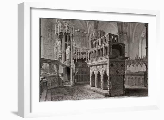 Edward the Confessor's Mausoleum, in the King's Chapel, Westminster Abbey, London, C1818-John Le Keux-Framed Giclee Print