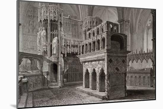 Edward the Confessor's Mausoleum, in the King's Chapel, Westminster Abbey, London, C1818-John Le Keux-Mounted Giclee Print