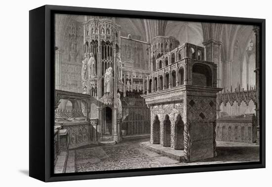 Edward the Confessor's Mausoleum, in the King's Chapel, Westminster Abbey, London, C1818-John Le Keux-Framed Premier Image Canvas