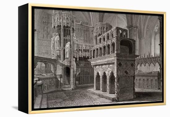 Edward the Confessor's Mausoleum, in the King's Chapel, Westminster Abbey, London, C1818-John Le Keux-Framed Premier Image Canvas