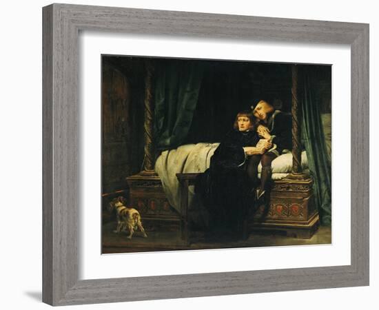 Edward V (1470-83) and Richard, Duke of York in the Tower (Les Enfants D'Edouard) 1830-Hippolyte Delaroche-Framed Giclee Print