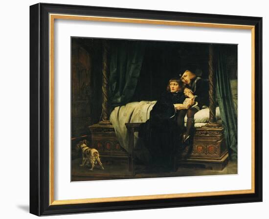 Edward V (1470-83) and Richard, Duke of York in the Tower (Les Enfants D'Edouard) 1830-Hippolyte Delaroche-Framed Giclee Print