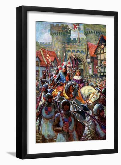 Edward V Rides into London with Duke Richard, 1483-CI De Lacy-Framed Giclee Print