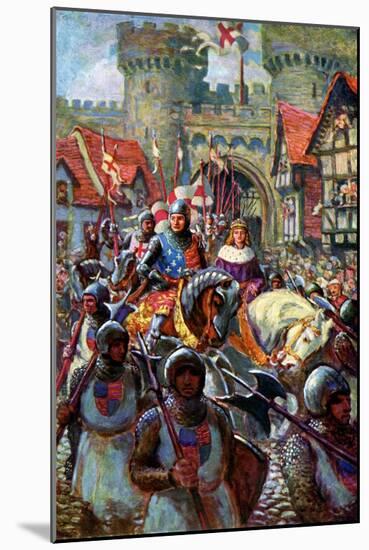 Edward V Rides into London with Duke Richard, 1483-CI De Lacy-Mounted Giclee Print