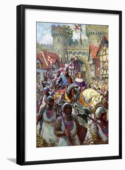 Edward V Rides into London with Duke Richard, 1483-Charles John De Lacy-Framed Giclee Print