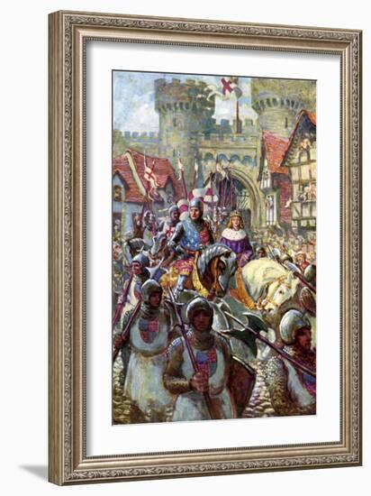 Edward V Rides into London with Duke Richard, 1483-Charles John De Lacy-Framed Giclee Print