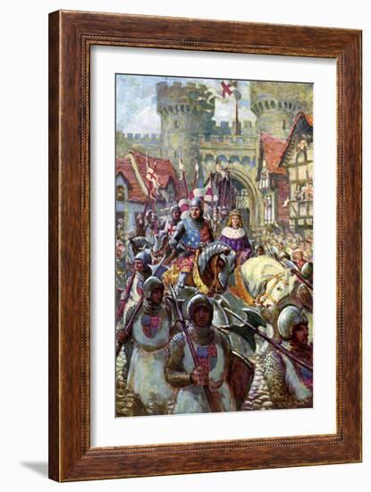 Edward V Rides into London with Duke Richard, 1483-Charles John De Lacy-Framed Giclee Print