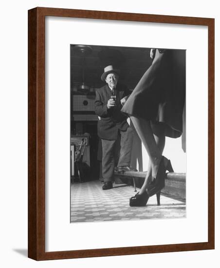 Edward Van Duyne, 105 Years Old, Enjoying a Beer and a Pretty Lady-Tony Linck-Framed Photographic Print