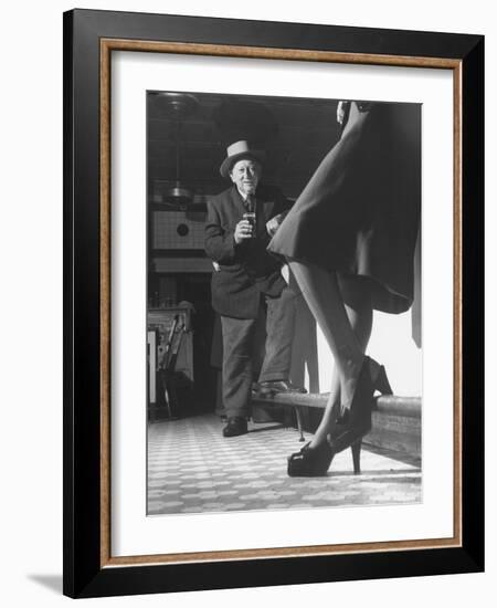 Edward Van Duyne, 105 Years Old, Enjoying a Beer and a Pretty Lady-Tony Linck-Framed Photographic Print