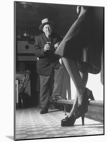 Edward Van Duyne, 105 Years Old, Enjoying a Beer and a Pretty Lady-Tony Linck-Mounted Photographic Print