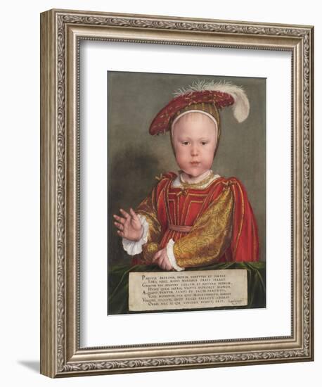 Edward VI as a Child, by Hans Holbein the Younger, 1538, German/English painting,-Hans Holbein the Younger-Framed Art Print