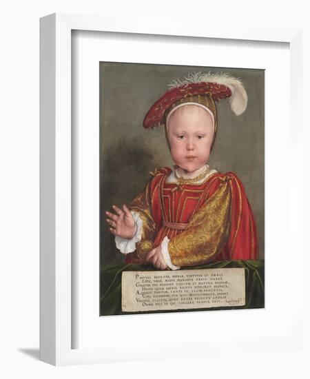 Edward VI as a Child, by Hans Holbein the Younger, 1538, German/English painting,-Hans Holbein the Younger-Framed Art Print