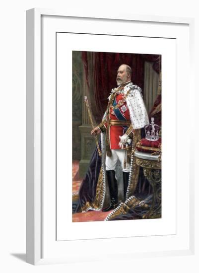 Edward VII in Full Coronation Robes, 1902-Samuel Begg-Framed Giclee Print