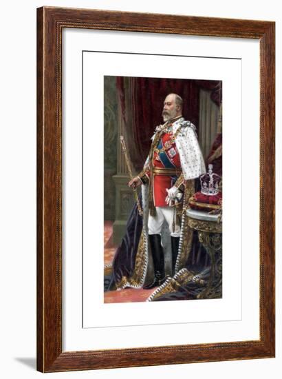Edward VII in Full Coronation Robes, 1902-Samuel Begg-Framed Giclee Print